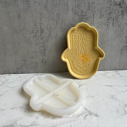 DIY Hamsa Hand Tray Plate Silicone Molds, Storage Molds, for UV Resin, Epoxy Resin Craft Making