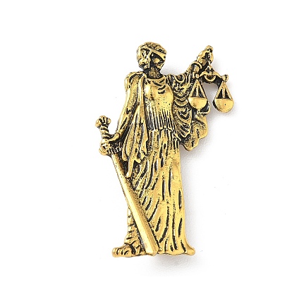 Брошь из сплава в виде богини правосудия, изысканная булавка для лацканов для мужчин и женщин