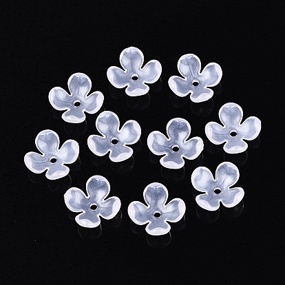 4 -Petal transparente Acryl-Perlenkappen, Blume