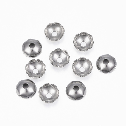 304 Stainless Steel Bead Caps, Flower, Multi-Petal