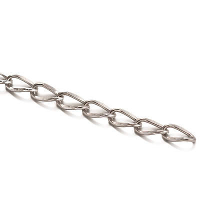 304 Stainless Steel Curb Chains, Soldered, with Spool, Faceted, 4.5x2.8x1mm, about 82.02 Feet(25m)/roll