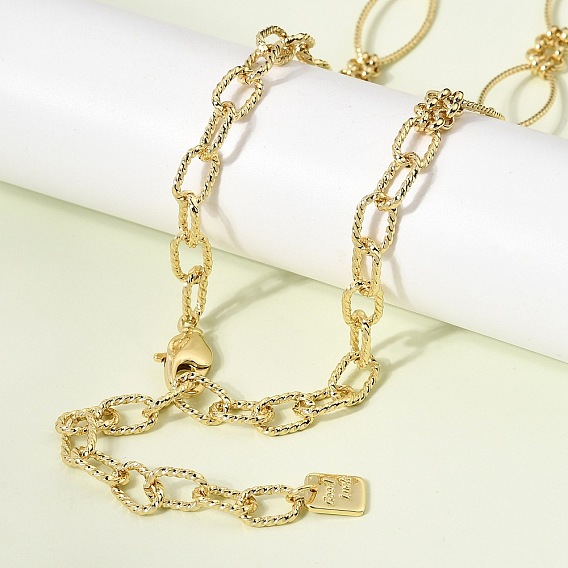 Ожерелья-цепочки из латуни с конским глазом, стойки покрытие, долговечный, без кадмия и без свинца