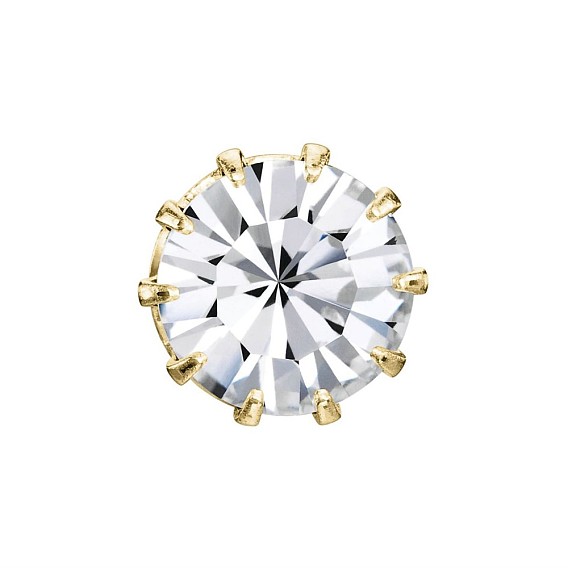 Preciosa® maxima crystal пришивная французская чашка, чешский хрусталь, с настройками латуни, круглый(719 35 110 шаттон), золотые