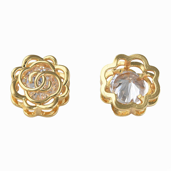 Lien multibrins en laiton et zircone cubique transparent, sans nickel, fleur