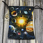 Universe Theme Velvet Tarot Cards Storage Drawstring Bags, Tarot Desk Storage Holder, Rectangle with Planet Pattern