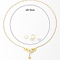 Golden Stainless Steel Jewelry Set, Pendant Necklaces & Stud Earrings
