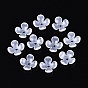 4-Petal Transparent Acrylic Bead Caps, Flower