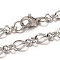 304 Stainless Steel Figaro Chain Bracelets, with Lobster Clasps, 205x5x2mm