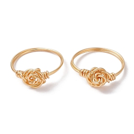 Brass Wire Wrap Finger Ring, Knot