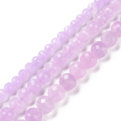 Natural Amethyst Beads Strands,  Faceted(128 Facets), Round