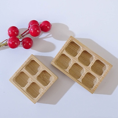 Прямоугольные/квадратные деревянные тарелки для еды, миниатюрные украшения, аксессуары для домашнего кукольного домика с микро-ландшафтом, притворяясь опорными украшениями