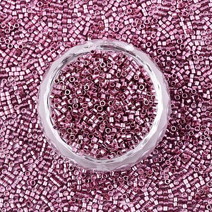 11/0 Grade A Glass Seed Beads, Cylinder, Uniform Seed Bead Size, Metallic Colours
