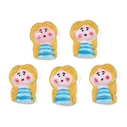 Spray Painted Opaque Resin Cabochons, Girl
