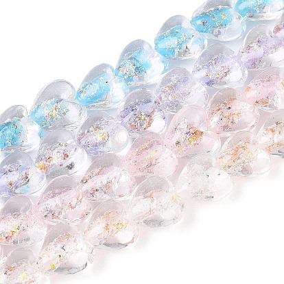 Handmade стеклянные бусины фольги, сердце