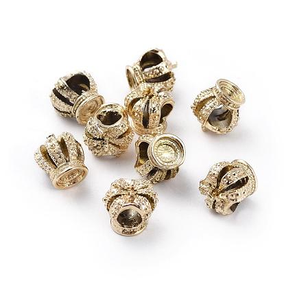 Alloy European Beads, 3D Crown, Large Hole Beads, 11.5x11x9mm, Hole: 4.5mm