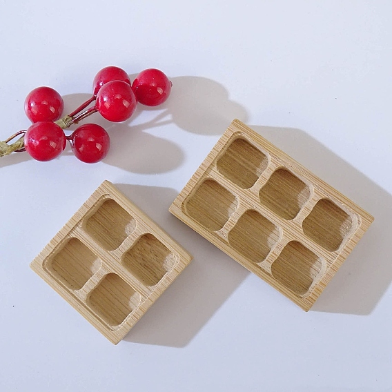 Прямоугольные/квадратные деревянные тарелки для еды, миниатюрные украшения, аксессуары для домашнего кукольного домика с микро-ландшафтом, притворяясь опорными украшениями