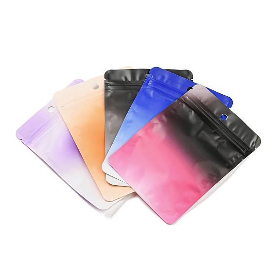 Пластиковые пакеты на молнии с градиентным цветом, многоразовые упаковочные пакеты, прямоугольные