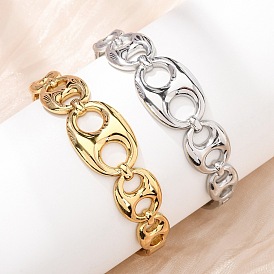 304 женские шарнирные браслеты из нержавеющей стали, форма свиного носа