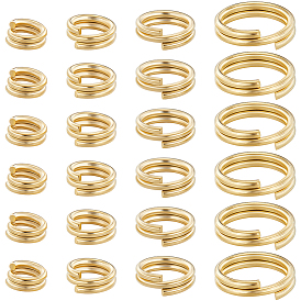 80шт 4 стили латунные разрезные кольца, кольца с двойной петлей