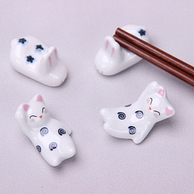 Палочки для еды из керамики, подставка для столовой ложки, нож, держатель для вилки, кролик/кошка