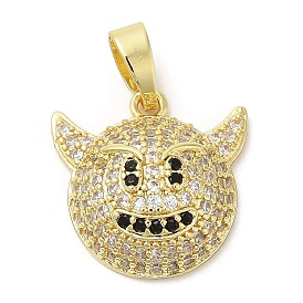 Brass with Cubic Zirconia Pendents, Jewelry for Women,  Long-Lasting Plated, Evil Charm
