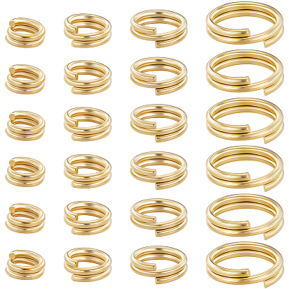 80шт 4 стили латунные разрезные кольца, кольца с двойной петлей