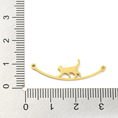 304 Stainless Steel Connector Charms, Walking Cat Links