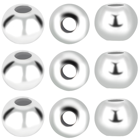 40 шт. 925 бусины из стерлингового серебра, круглые