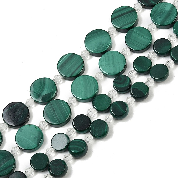 Природного малахита бисер нитей, плоско-круглые
