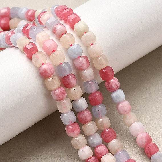 Природные морганит нитей бисера, граненый стол, вырезанный куб