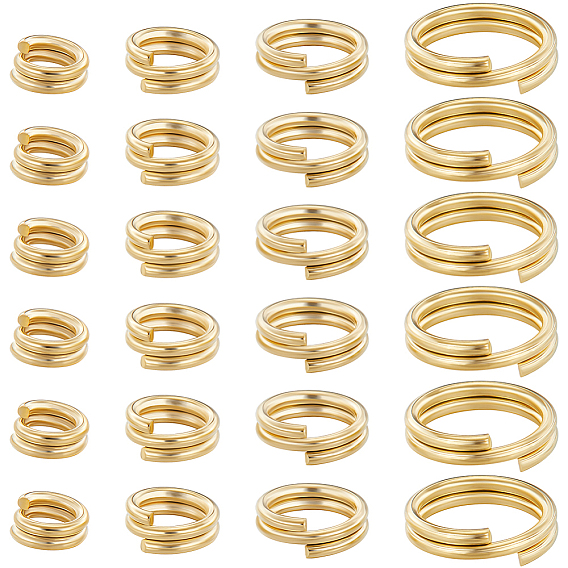 80шт 4 стили латунные разрезные кольца, кольца с двойной петлей