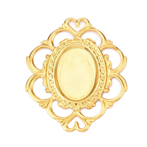 Железные филигранные столярные изделия настройки разъема кабошона, гравированные металлические украшения, цветок