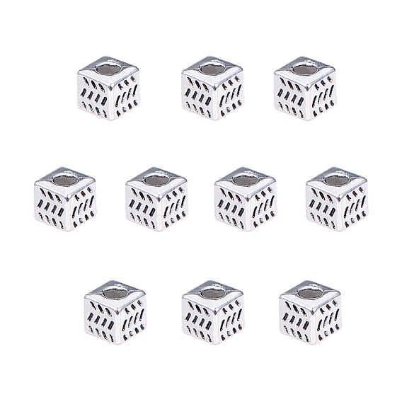 Tibetan Silver Alloy Spacer Beads, Cube