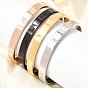 304 Stainless Steel Plain Open Cuff Bangles for Women, Ion Plating(IP)