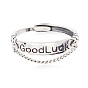 Good Luck 925 Sterling Silver Adjustable Ring, Twist Rope Ring for Men Women