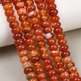 Natural Red Agate Beads Strands, Smooth Rondelle