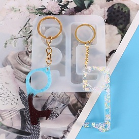 Key Shape DIY Pendant Silicone Molds, Dook Hook Resin Casting Molds, for No Touch Door Opener Making