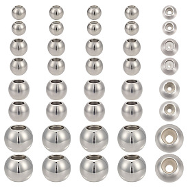 40шт 4 стили бусины из нержавеющей стали, с пластиковым, ползунки, рондель