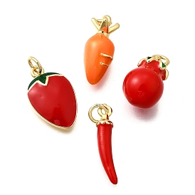 Латунь эмаль подвески, без кадмия и без свинца, с прыжковых колец, реальный 18 k позолоченный