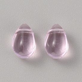 5Pcs Glass Pendants, Teardrop Charms
