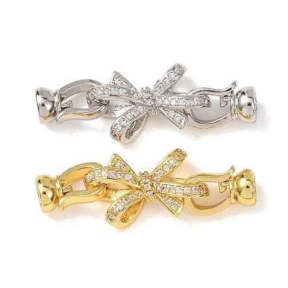 Латунное микропейв, прозрачный кубический цирконий, складные застежки, без кадмия и без свинца, стойки покрытие, долговечный, бантом