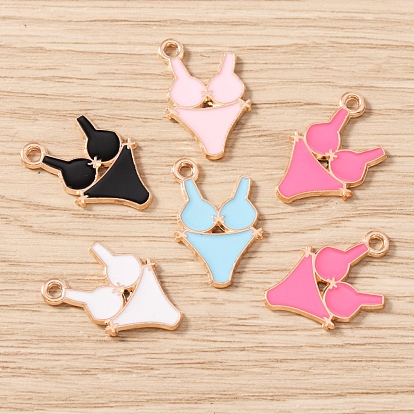 10 шт. Подвески из сплава эмали, Подвески для купальников/бикини, золотые