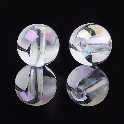 Transparent Acrylic Beads, AB Color, Round