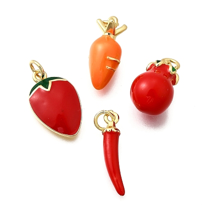 Латунь эмаль подвески, без кадмия и без свинца, с прыжковых колец, реальный 18 k позолоченный