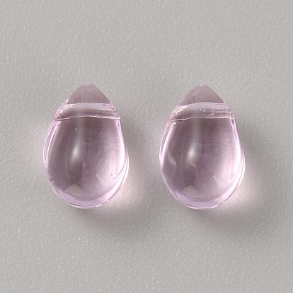 5Pcs Glass Pendants, Teardrop Charms