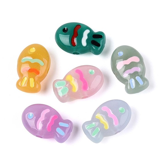 Имитации акриловых шариков желе, с эмалью, рыба