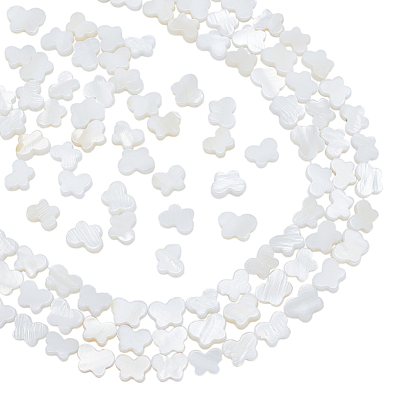 3 Strands Natural Freshwater Shell Beads Strands, Butterfly
