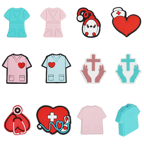 12шт 12 стили силиконовые бусины, изготовление ожерелий и браслетов своими руками, разнообразные