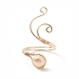 Copper Wire Wrapped Natural Freshwater Pearl Cuff Rings for Women