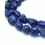 Natural Lapis Lazuli Beads Strands, Tumbled Stone, Nuggets